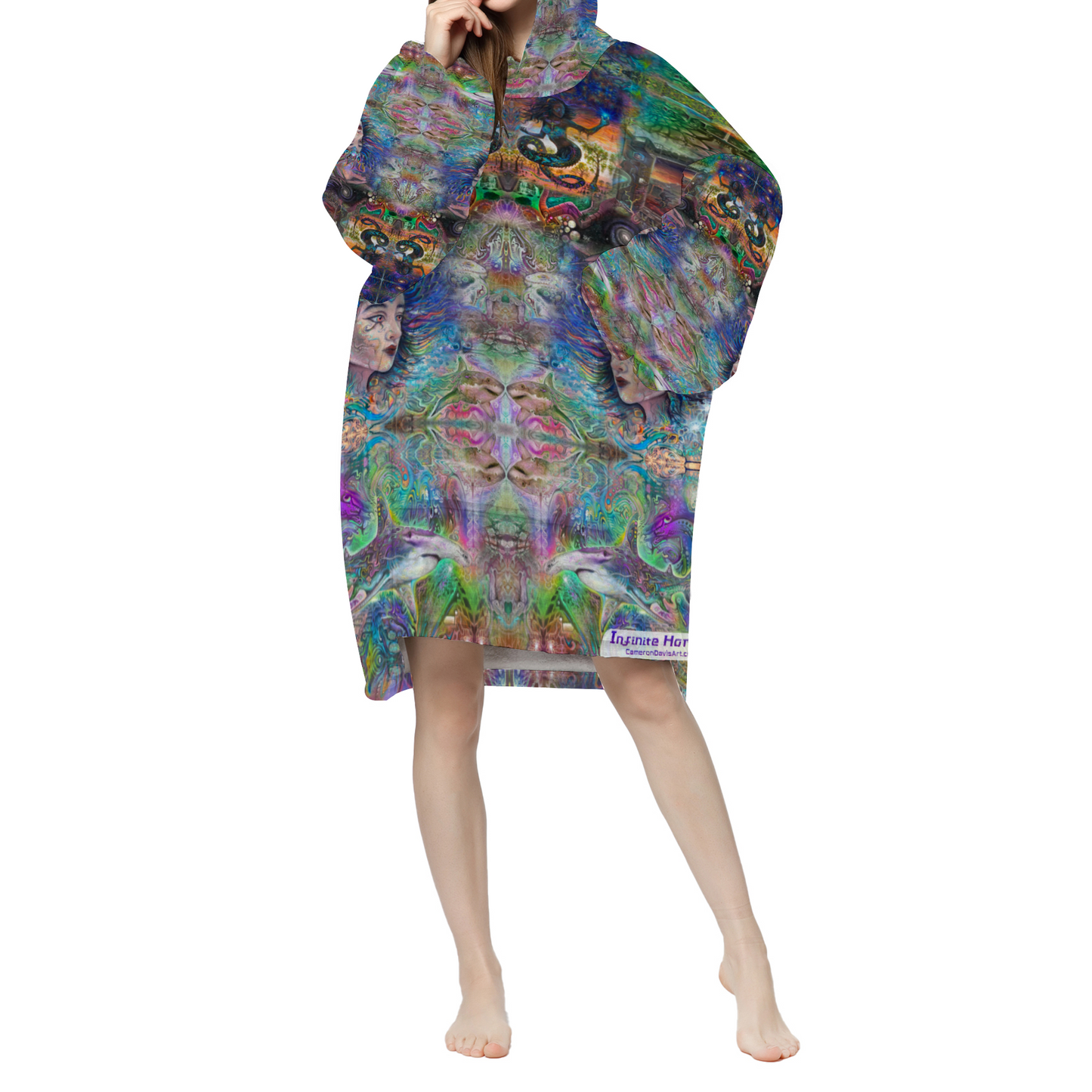 Celestial Feminine Hooded Blanket Robe