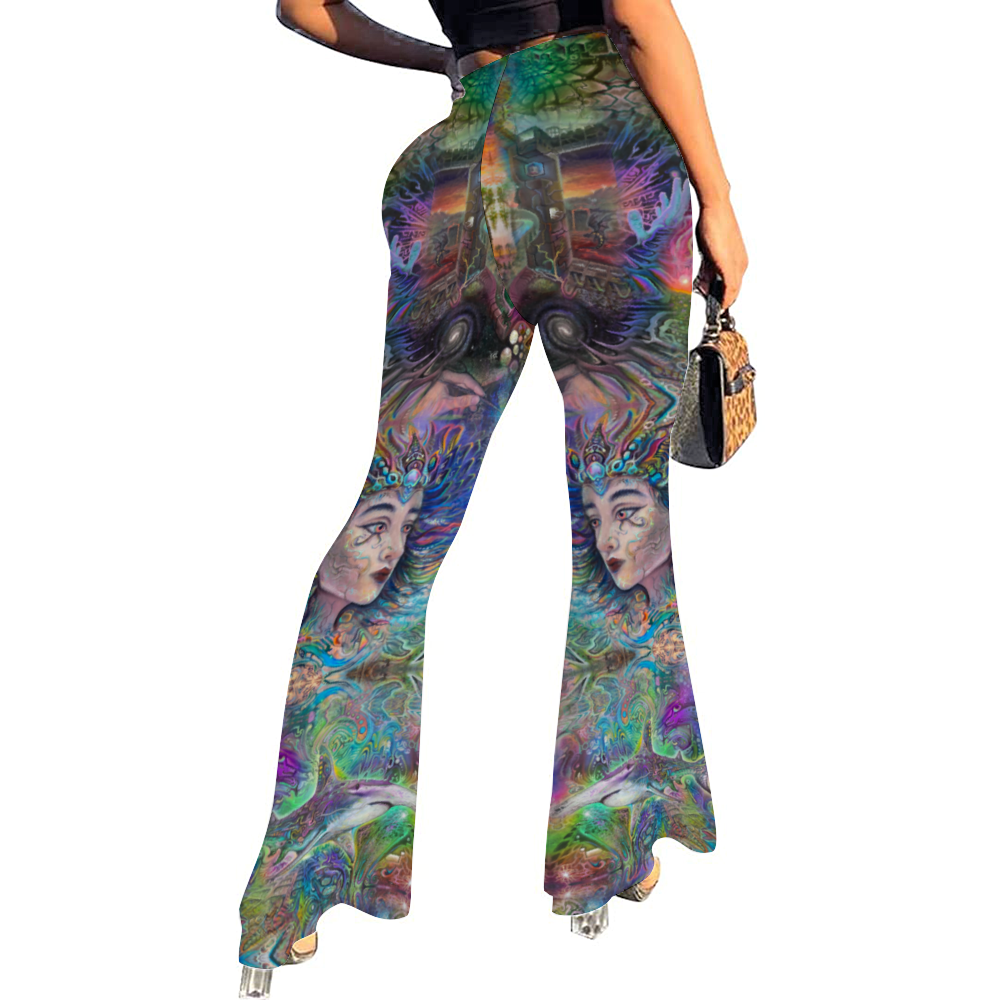 Celestial Feminine Bell Bottom Flare Pants Trousers