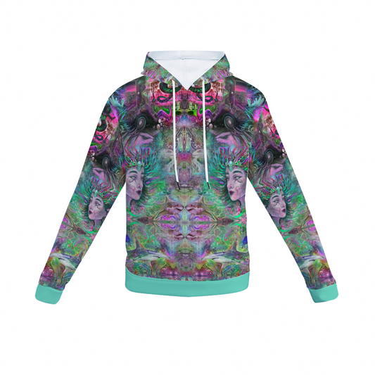 Teal Celestial Feminine Plush Hoodie